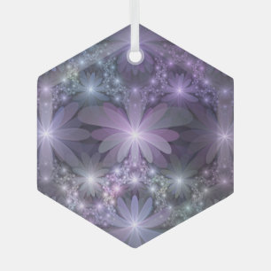 Bloembed van trendy glanzende abstracte fractal ku glas ornament