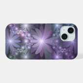 Bloembed van trendy glanzende abstracte fractal ku iPhone 15 hoesje (Achterkant horizontaal)