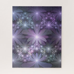 Bloembed van trendy glanzende abstracte fractal ku legpuzzel