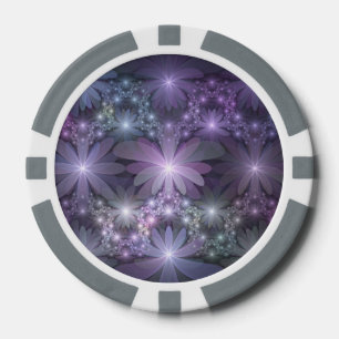 Bloembed van trendy glanzende abstracte fractal ku poker chips