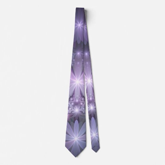Bloembed van trendy glanzende abstracte fractal ku stropdas (Voorkant)