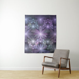 Bloembed van trendy glanzende abstracte fractal ku wandkleed
