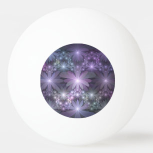 Bloembed van trendy glanzende abstracte fractale k pingpongballen