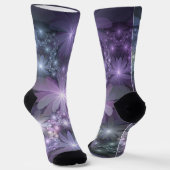 Bloembed van trendy glanzende abstracte fractale k sokken (Gebogen)