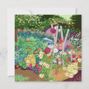 Bloembedden cottage garden kunst prjnt kaart