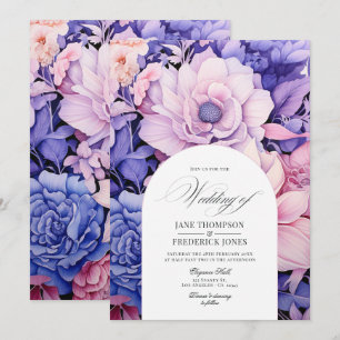 bloemblaadje roze, korenbloem blauw & Mauve bloeme Kaart