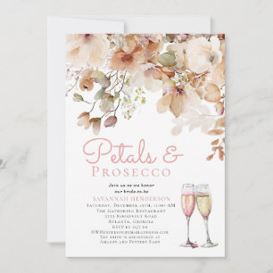 Bloemblaadjes en Bubbly Prosecco Vrijgezellenfeest Kaart