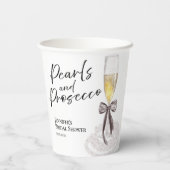 Bloemblaadjes en Prosecco | Boog Waterverf Bruids  Papieren Bekers (Achterkant)