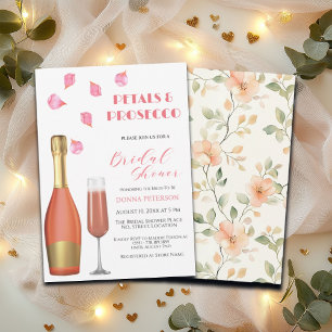 Bloemblaadjes en Prosecco Gold Bottle Vrijgezellen Kaart