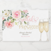 Bloemblaadjes en Prosecco MINI Sparkling Wijnetiket (Enkel label)