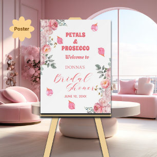 Bloemblaadjes en Prosecco Rozen Vrijgezellenfeest Poster