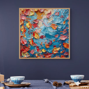 Bloemblaadjes in Beweging – Expressieve Abstracte  Canvas Afdruk