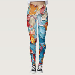Bloemblaadjes in Beweging – Expressieve Abstracte  Leggings