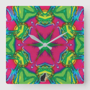 Bloemblaadjes Kaleidoscoop Vierkante Klok