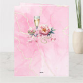 Bloemblaadjes Parels Prosecco Favoris Bruidsmeisje Kaart (Achterkant)