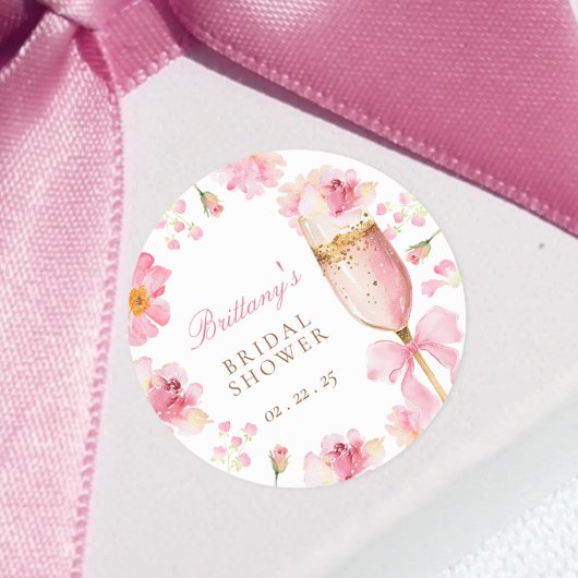 Bloemblaadjes Prosecco Bruidsdouche Sticker