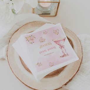 Bloemblaadjes & Prosecco Roze Gouden Bruidsdouche Servet