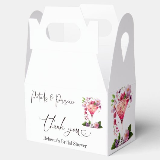 Bloemblaadjes & Prosecco Roze Roze Bloemrijke Brui Bedankdoosjes (Geopend)