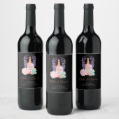 Bloemblaadjes & Prosecco Succulente Bruidsdouche Wijn Etiket (Flessen)