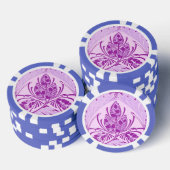  bloemblaadlavendel Paarse Poker Chips (Opstapeling)