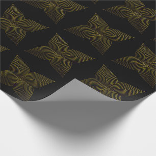 bloemblad met gouden lijn cadeaupapier