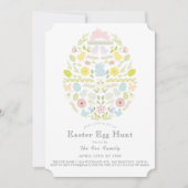 Bloembladeren Bunny Green Easter Egg Hunt Kaart (Voorkant)