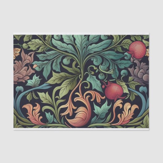 Bloembladeren Granaatappels Gift Decoupage Tissuepapier (Voorkant)