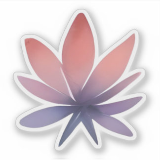 Bloembladeren in bloei: Gradient Botanische Elegan Sticker