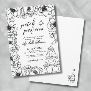 Bloembladeren & Prosecco Whimsical Floral Vrijgeze Kaart