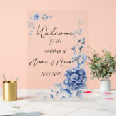 Bloemblauw acryl bruiloft teken acryl bord (Huwelijk)
