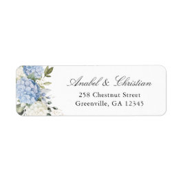 Bloemblauw Hydrangea groen retouradres Etiket