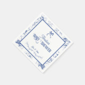 Bloemblauw Ornament Baby shower servetten (Hoek)