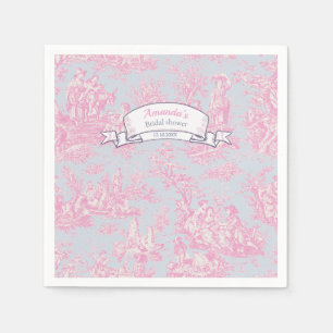 Bloemblauw Roze Toile de Jouy Shower Servet