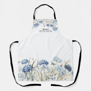 Bloemblauw Wildbloemen gepersonaliseerd Schort
