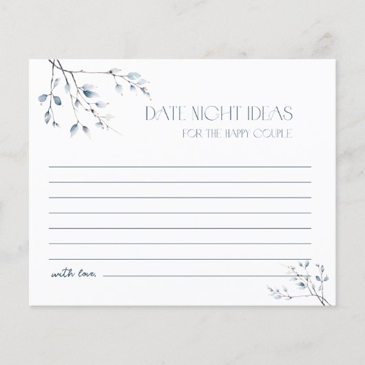 Bloemblauw Winter Botanische Datum Nacht Ideeën (Voorkant)