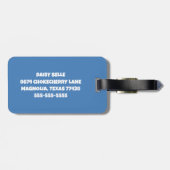 Bloemblauw & wit Bagagelabel (Achterkant horizontaal)