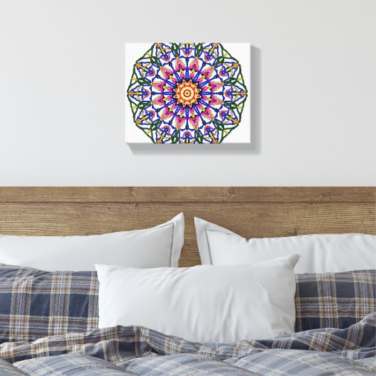 Bloembloei Mandala Canvas Afdruk (Insitu (Slaapkamer))