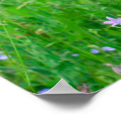 Bloembloem op een groen poster (Hoek)