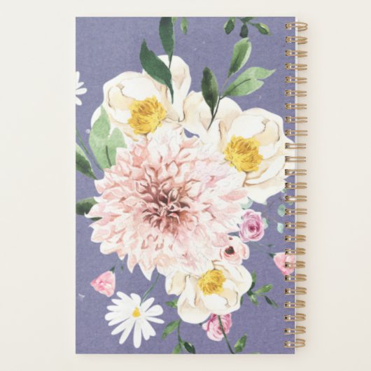 Bloembloemen blozen paarse spiraal planner (Achterkant)