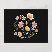 Bloembloemen en -bladeren waterverf briefkaart (Voorkant)