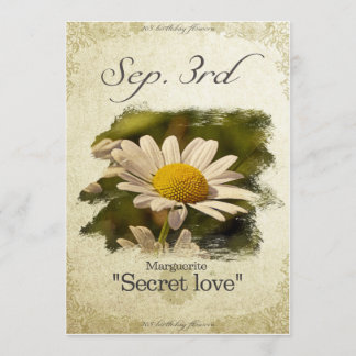 Bloembloemen op 3 september "Marguerite" Kaart