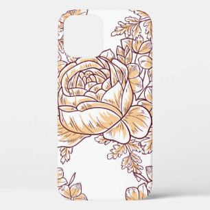 Bloembloesem. Abstracte elegantie naadloos patroon iPhone 12 Hoesje