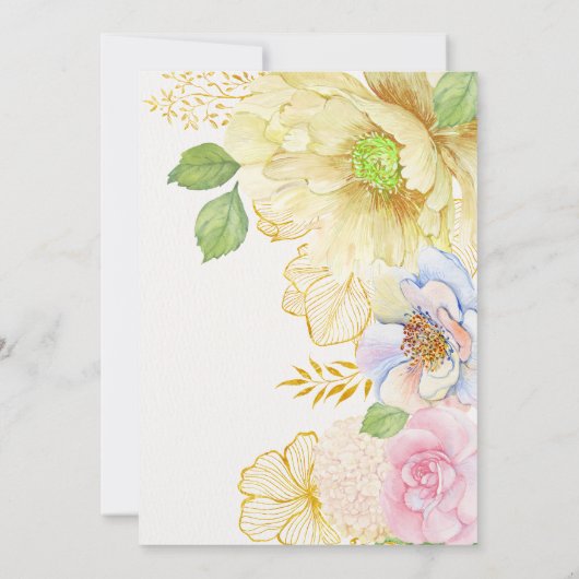 Bloembloesem zachte kleur bruiloft kaart (Achterkant)