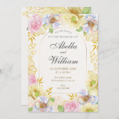 Bloembloesem zachte kleur bruiloft kaart (Voorkant / Achterkant)