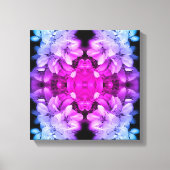 Bloembloesems zwart en wit Abstract gekleurd Canvas Afdruk (Voorkant)