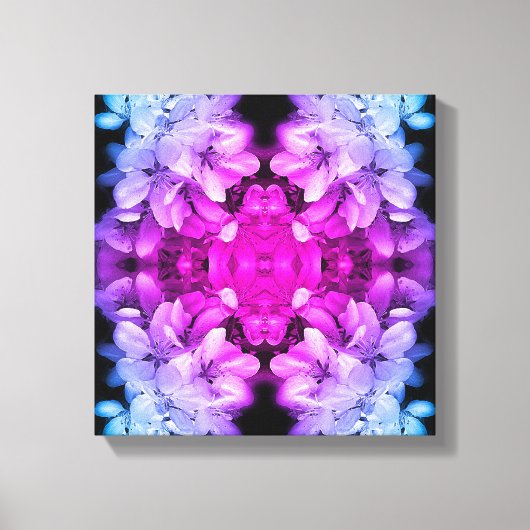Bloembloesems zwart en wit Abstract gekleurd Canvas Afdruk (Voorkant)