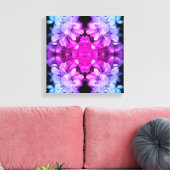 Bloembloesems zwart en wit Abstract gekleurd Canvas Afdruk (Insitu (Woonkamer))