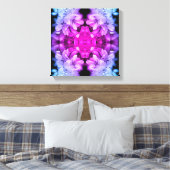 Bloembloesems zwart en wit Abstract gekleurd Canvas Afdruk (Insitu (Slaapkamer))