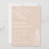Bloemblush Boho Chic Neutral Wedding Kaart (Voorkant)