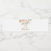 Bloemblush roze, gouden vlinder waterfles etiket (Enkel label)